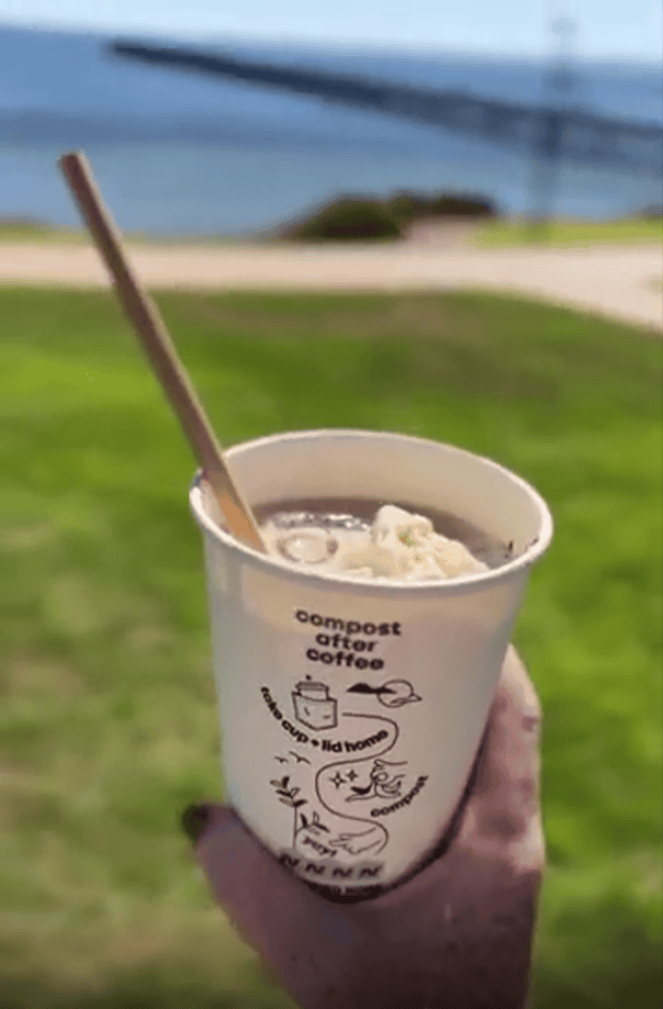 a home compostable take away coffee cup